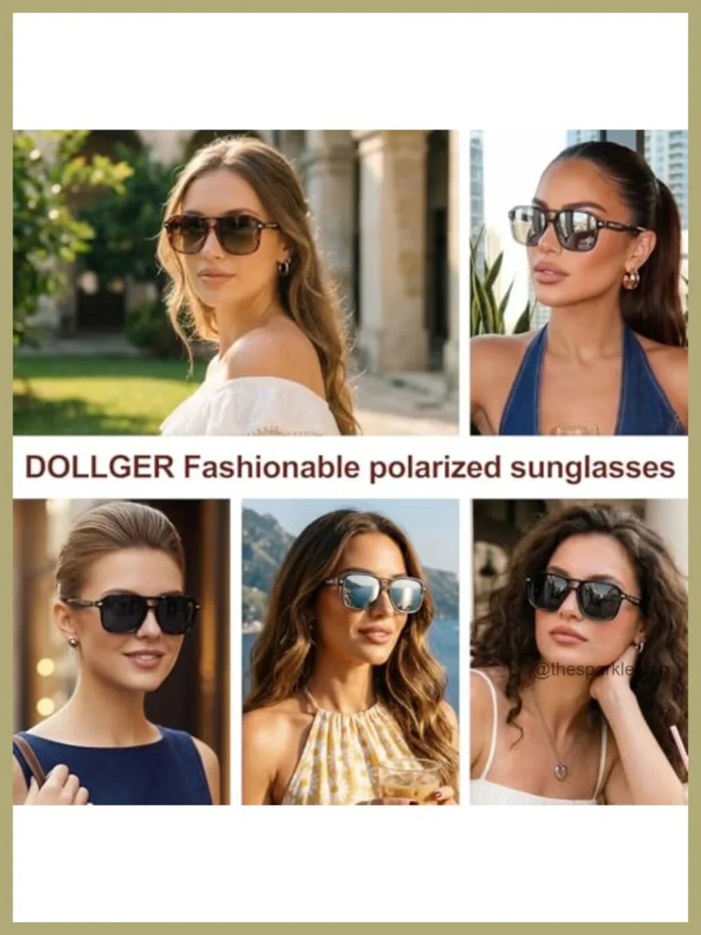 Retro Oversized Square Aviator Sunglasses UV400 Polarized Unisex